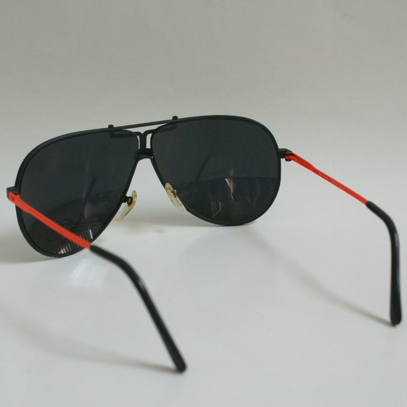 NWT True Vintage 90s Classic Aviator Pilot style w/Neon orange temple sunglasses - Picture 3 of 4